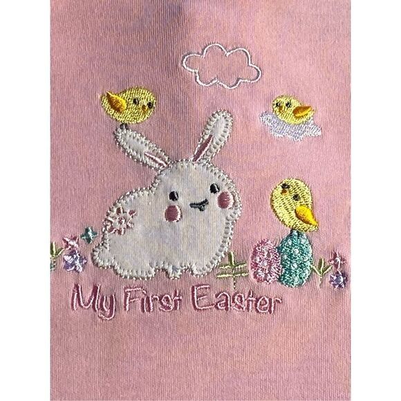 LITTLE ME BABY GIRL 9M 2-PIECE EASTER SET PLUS HAT - Picture 3 of 9